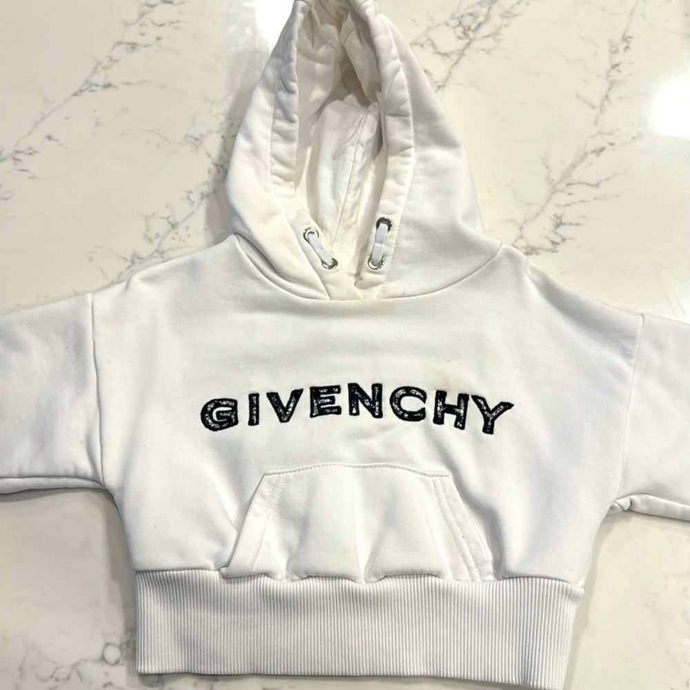 Givenchy crop top sweater available for sale size 4, all white